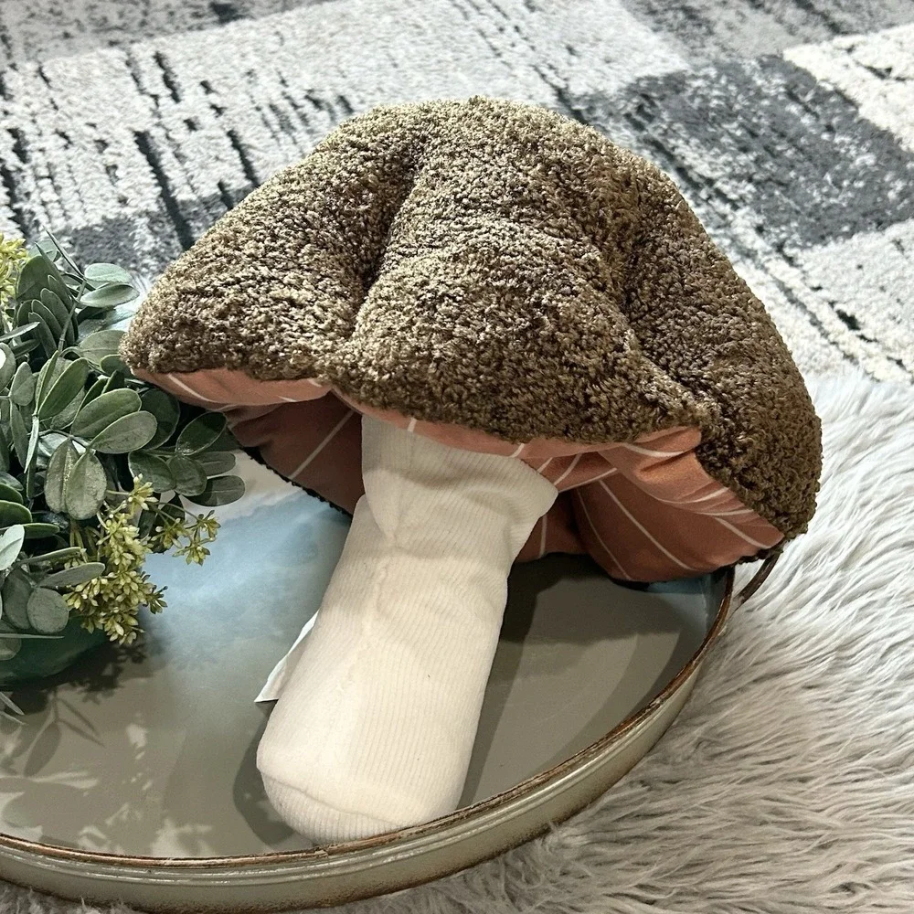 Cottage Core Decorative Brown Mushroom Novelty Throw Pillow NWT